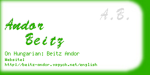 andor beitz business card